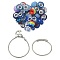 DIY European Style Bracelet Making Kits, Including Acrylic & Resin & Polymer Clay Rhinestone European Beads, Alloy & Brass Cuff Bangles Makings, Blue, 56Pcs/set