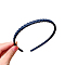 Resin Braided Thin Hair Bands, Plastic with Teeth Hair Accessories for Women, Midnight Blue, 120mm