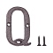 Iron Home Address Number, with 2pcs Screw, Letter.Q, 76x45x5mm, Hole: 5.4mm