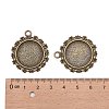 Vintage Flat Round Alloy Pendant Cabochon Settings PALLOY-N0088-66AB-NF-3