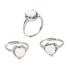 Brass Micro Pave Cubic Zirconia Finger Rings CU-CBA260E-04P-4