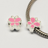 Alloy Enamel Butterfly Large Hole European Beads MPDL-R036-47-2