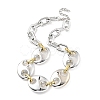 Acrylic Chunky Coffee Bean Link Chain Necklaces NJEW-D313-01A-2