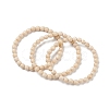 Natural Fossil Bead Stretch Bracelets X-BJEW-K212-A-015-2