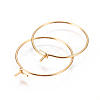 304 Stainless Steel Hoop Earrings Findings STAS-F227-54A-G-2