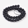 Synthetic Black Stone Beads Strands X-G-C059-10mm-1-2