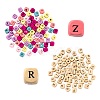 420Pcs 2 Style Natural Wood Printed Beads WOOD-LS0001-31-2