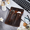 Square Portable Leather Single Watch Pouch Storage Bags ABAG-WH0047-09-4