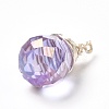 Transparent Glass Charms PALLOY-JF00853-02-5