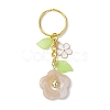 Flower Acrylic Imitation Gemstone Pendant Keychain KEYC-JKC00692-03-1