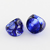 Valentines Day Gift Handmade Silver Foil Lampwork Wide Band Rings RJEW-Q150-M01-B-2