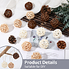 15Pcs 3 Colors Wicker Rattan Balls AJEW-SC0004-25C-6