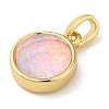 Rack Plating Brass with Synthetic Opal Pendants KK-S370-06G-3