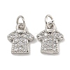 Rack Plating Brass Micro Pave Clear Cubic Zirconia Charms KK-U030-20P-1