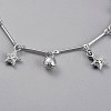 Brass Textured Star Charm Anklets AJEW-B005-04P-2