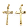 Brass Micro Pave Clear Cubic Zirconia Pendants ZIRC-J025-43G-2