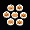 Halloween Printed Natural Wood Beads WOOD-T021-92-1