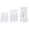 3Pcs 3 Sizes Transparent Acrylic Necklace Display Stands NDIS-WH0009-18-1