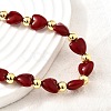 Brass & ABS Imitation Pearl Heart and Round Beaded Necklaces for Women NJEW-D314-11C-G-2