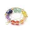 Gemstone Copper Wire Wrapped Pendants PALLOY-JF02304-01-2