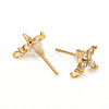 Brass Stud Earring Findings X-ZIRC-L096-14G-2