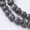 Natural Black Larvikite Bead Strands G-G735-57-6mm-3
