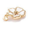 Real 18K Gold Plated Brass Micro Pave Clear Cubic Zirconia Beads Pendants ZIRC-M114-32G-C-3