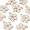 10Pcs Light Gold Plated Alloy Enamel Pendants ENAM-YW0002-15B-2