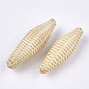 Handmade Reed Cane/Rattan Woven Beads WOVE-T006-080-2