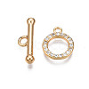 Brass Micro Pave Clear Cubic Zirconia Toggle Clasps KK-Q278-014-NF-3