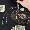 3Pcs 3 Styles Bullet Natural Amethyst & Green Aventurine & Rose Quartz Dowsing Pendulums PALLOY-GO00041-3
