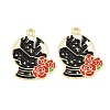 Alloy with Black Enamel Pendants AL-CBA2919-02G-06-1