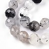 Natural Tourmalinated Quartz Beads Strands G-S345-10mm-30-4