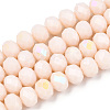 Electroplate Opaque Solid Color Glass Beads Strands EGLA-A034-P2mm-L20-1