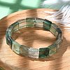 Square Natural Fluorite Beads Stretch Bracelets for Women Men BJEW-C097-06L-2