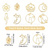 32Pcs 8 Styles Zinc Alloy Kitten Open Back Bezel Pendants PALLOY-SC0003-53G-2