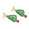 Christmas Aluminum Glass Dangle Stud Earrings EJEW-JE06581-5
