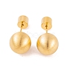 Round Ball Drawbench Brass Ear False Plugs for Women EJEW-G391-24D-G-2