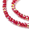 Electroplate Transparent Glass Beads Strands EGLA-K015-01B-3