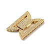 Brass Micro Pave Clear Cubic Zirconia Fold Over Clasps KK-G414-07G-3