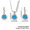 Brass Rhinestones Flat Round Jewelry Set VN0716-5-1