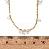 304 Stainless Steel Ball Chain Colorful Cubic Zirconia Flat Round Tassel Necklaces for Women LS-NJEW-A051-03G-02-5