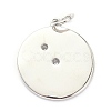 Brass Micro Pave Clear Cubic Zirconia Pendants ZIRC-L091-104P-2