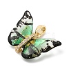 Rack Plating Leaf Brass Acrylic Pendants KK-S407-09G-2