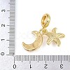 Brass Starfish Moon European Dangle Charms KK-I352-15G-3