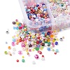 100G 10 Style Opaque & Transparent & Metallic Colours & Silver Lined & Frosted Glass Seed Beads SEED-YW0002-43-2
