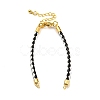 Leather Braided Cord Link Bracelets MAK-K022-01G-08-1