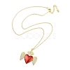 Brass Micro Pave Clear Cubic Zirconia Pendant Necklaces NJEW-Z035-04D-G-1
