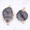 Electroplate Natural Druzy Agate Links connectors G-T112-07A-2