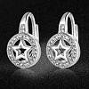 Brass Micro Pave Cubic Zirconia Pentacle Leverback Earrings EJEW-S205-JN467-1-2